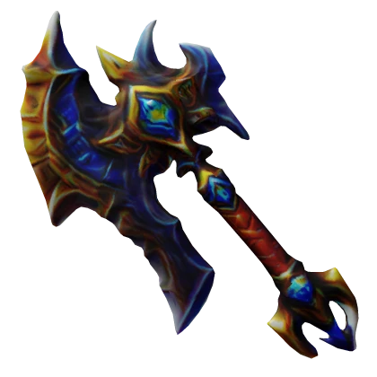 Axe of blue crystals