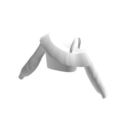 White Off Shoulder Oversized Sweater Cropped 