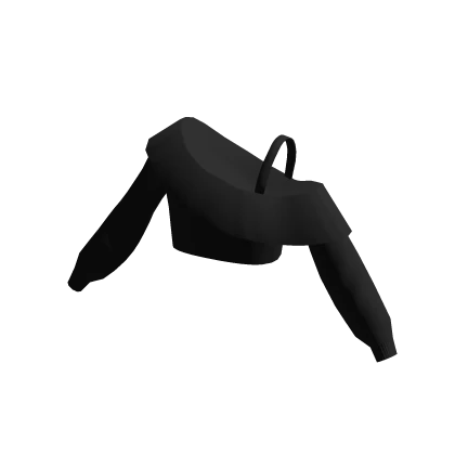 Black Off Shoulder Oversized Sweater Cropped