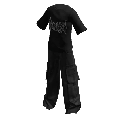 Cargo Pants & T-Shirt Y2K Eternos Black/White