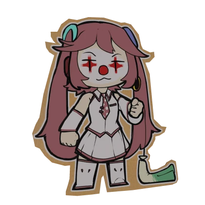 Cardboard Cutout Clown Miku