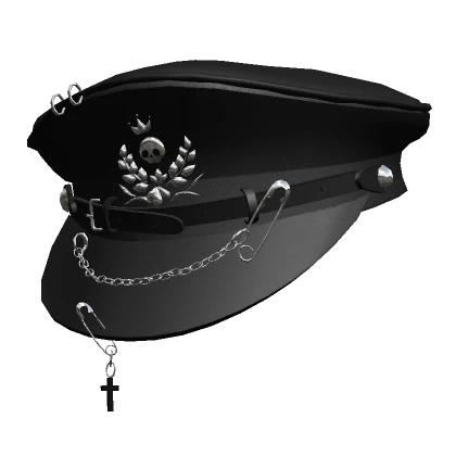 Black Goth Captain Hat