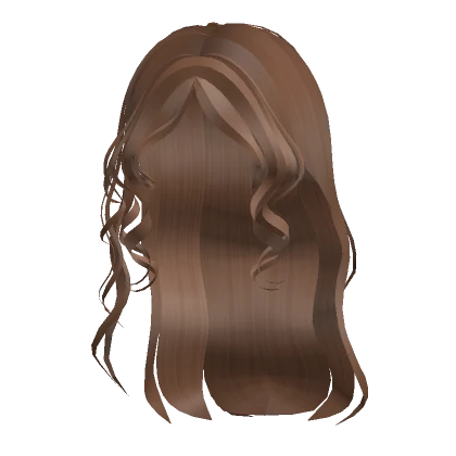 Curly Curtain Bangs Hair (Light Brown)