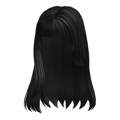 Layered Hime Hair with Bangs (Black)