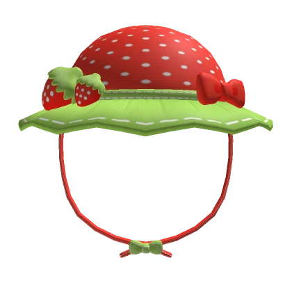 ♡ cutesy red strawberry ruffled hat ♡