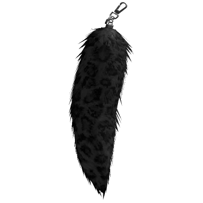 Leopard Fur Side Keychain Black