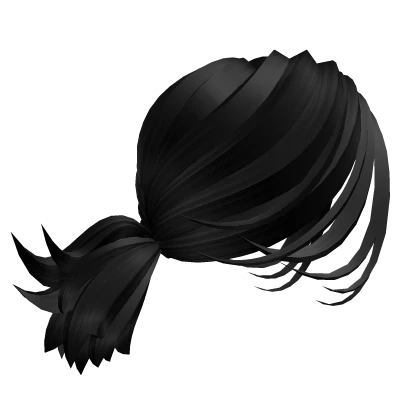 Cool Anime Samurai Ninja Ponytail in Black