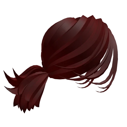 Cool Anime Samurai Ninja Ponytail in Red