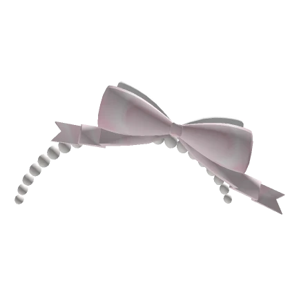 ♡ Dainty pink satin bow & pearl headband