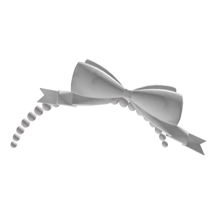 ♡ Dainty white satin bow & pearl headband