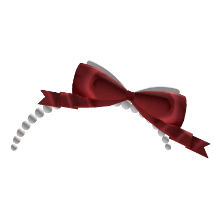 ♡ Dainty red satin bow & pearl headband