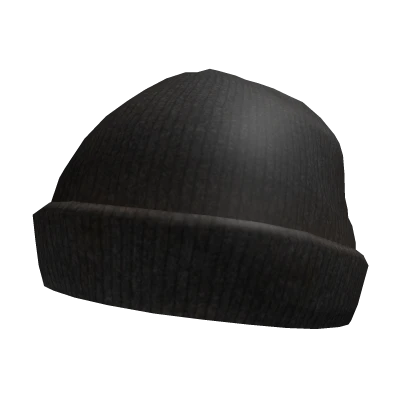 Distressed Black Beanie