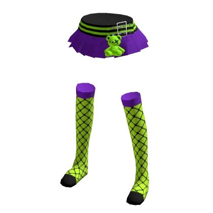 Gamer Toxic Purple Skirt and Teddybear Outfit