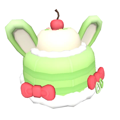 ♡ kawaii melon soda bunny fluff cake hat 🍈