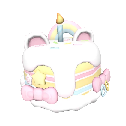 ♡ kawaii birthday bear pastel fluff cake hat 🎂