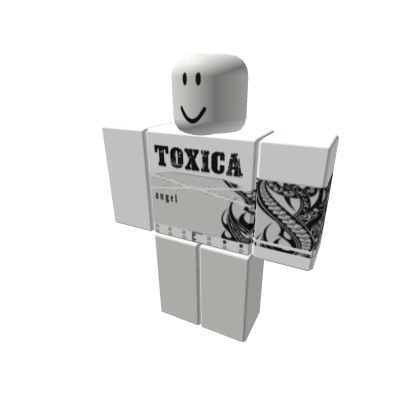 ⛧ White TOXICA y2k tattoo shirt baddie match ⛧