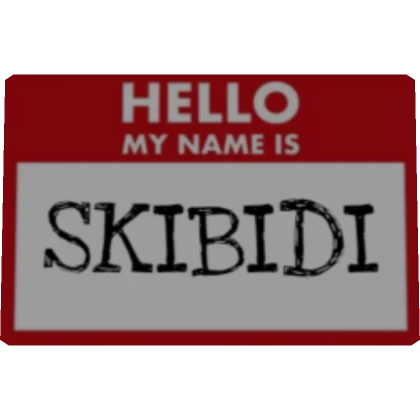 Hello my name is skibidi nametag