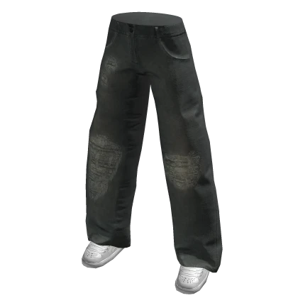 Dirty Wash Distressed Baggy Fit Jeans