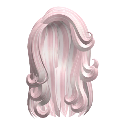 ♡ long wavy summer curls in pink/white ♡