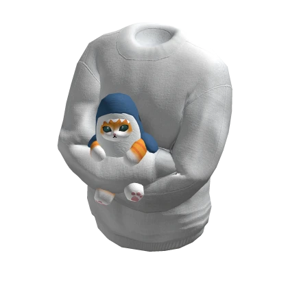 Shark Cat Sweater - White