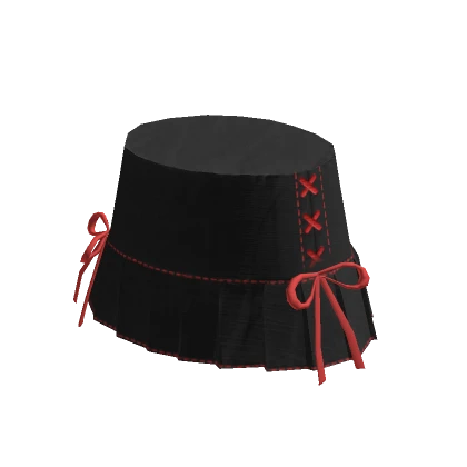 Gothic Black skirt with red Ribbons