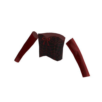 Gothic Black Corset with red Ribbons