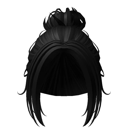 Messy Anime Girl Bun in Black