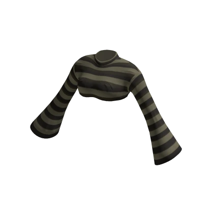 Green Striped Crop Sweater