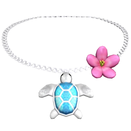 ♡ tropical turtle flower summer necklace