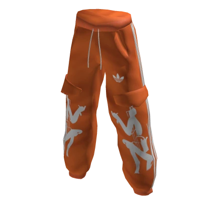 adidas White on Orange High Contrast Baggy Trouser