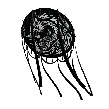 Dragon umbrella with black tassels