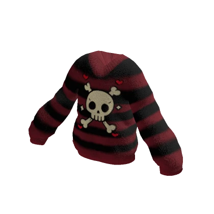 Red Striped Oversized Emo Sweater