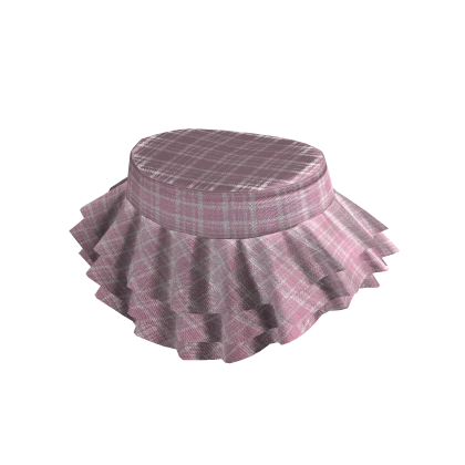 Plaid Baby Pink Ruffle School Mini Skirt