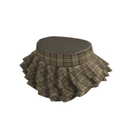 Plaid Beige Ruffle School Mini Skirt