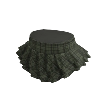 Plaid Green Ruffle School Mini Skirt