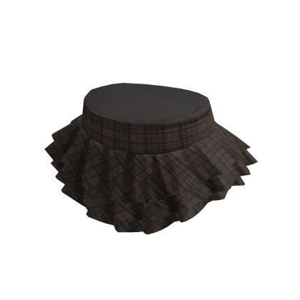 Plaid Brown Ruffle School Mini Skirt