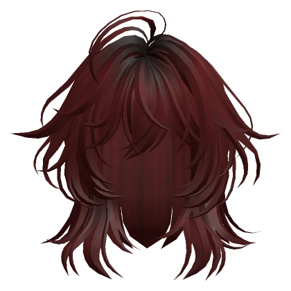 Dark Red Anime Wolf Cut Hair