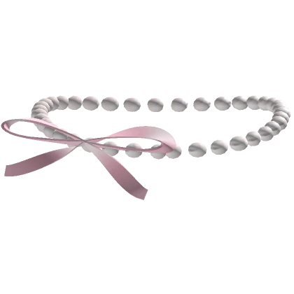 dainty pearl ribbon balletcore necklace in pink