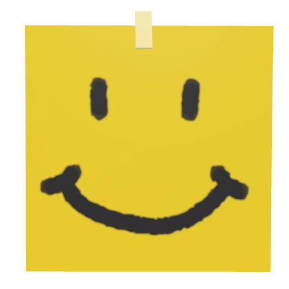 smiling sticky note face