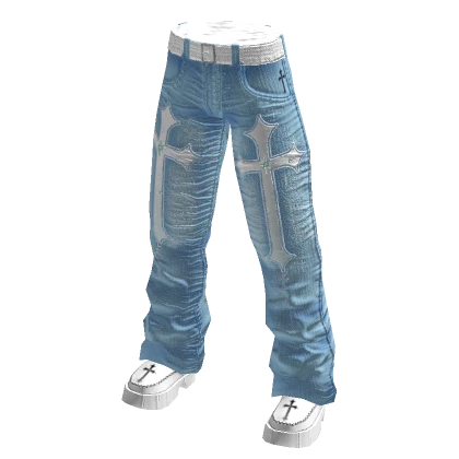 Light Blue Y2k Gothic Jeans