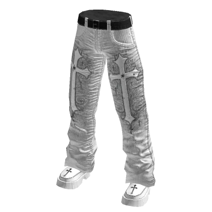 White Y2k Gothic Jeans