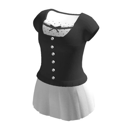 🍀Milkmaid Top w Mini Skirt (Black)