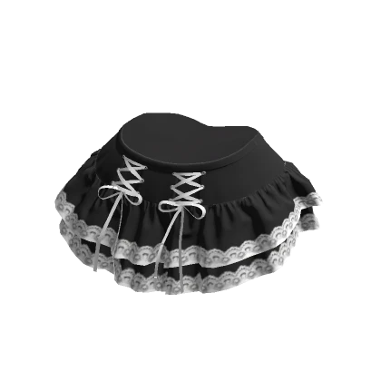 Black Ruffle Lace Skirt