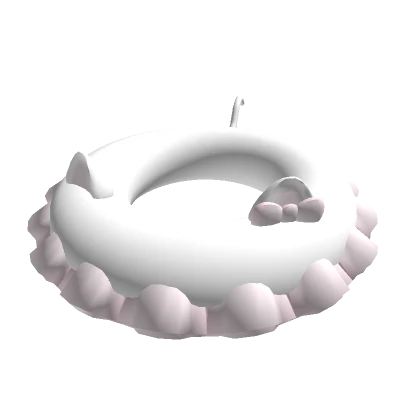 cute kitty ruffle floatie in white