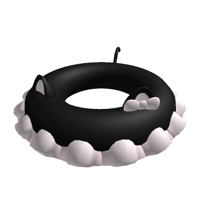 cute kitty ruffle floatie in black