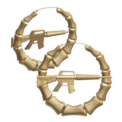 Y2K Boujie Rifle Bamboo Hoops Earrings New Gold