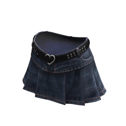 Y2K Urban Denim Mini Skirt Faded Blue Denim