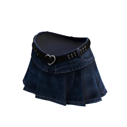Y2K Urban Denim Mini Skirt Dark Blue Denim