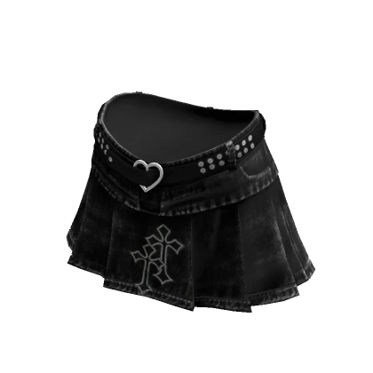 Black Y2K Gothic Crosses Urban Mini Skirt