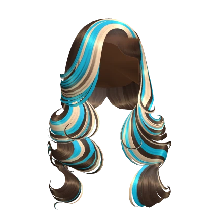 Curly Deep Side Part *Highlights Blue*